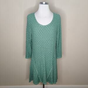 Color Me Cotton Tunic Top Textured Stretch‎ Knit USA